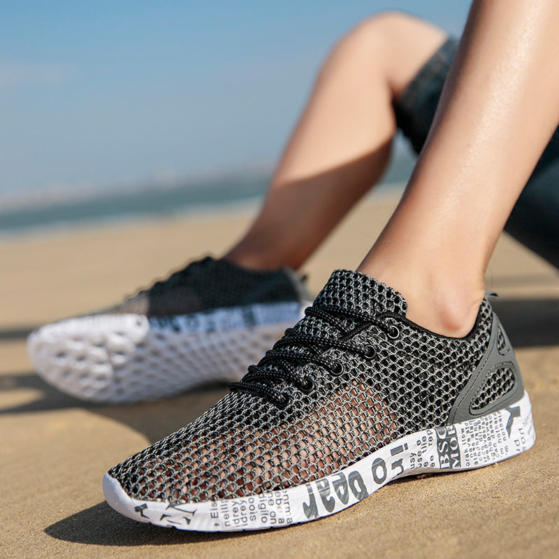 Sneakers for Men – Casual Board Shoes Thick Bottom Lace Up Breathable Mesh