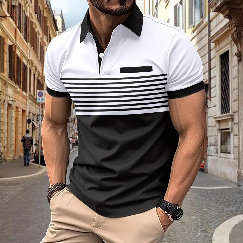 Striped Shirts Outfits – Casual Men's Striped Shirt with Chest Pocket