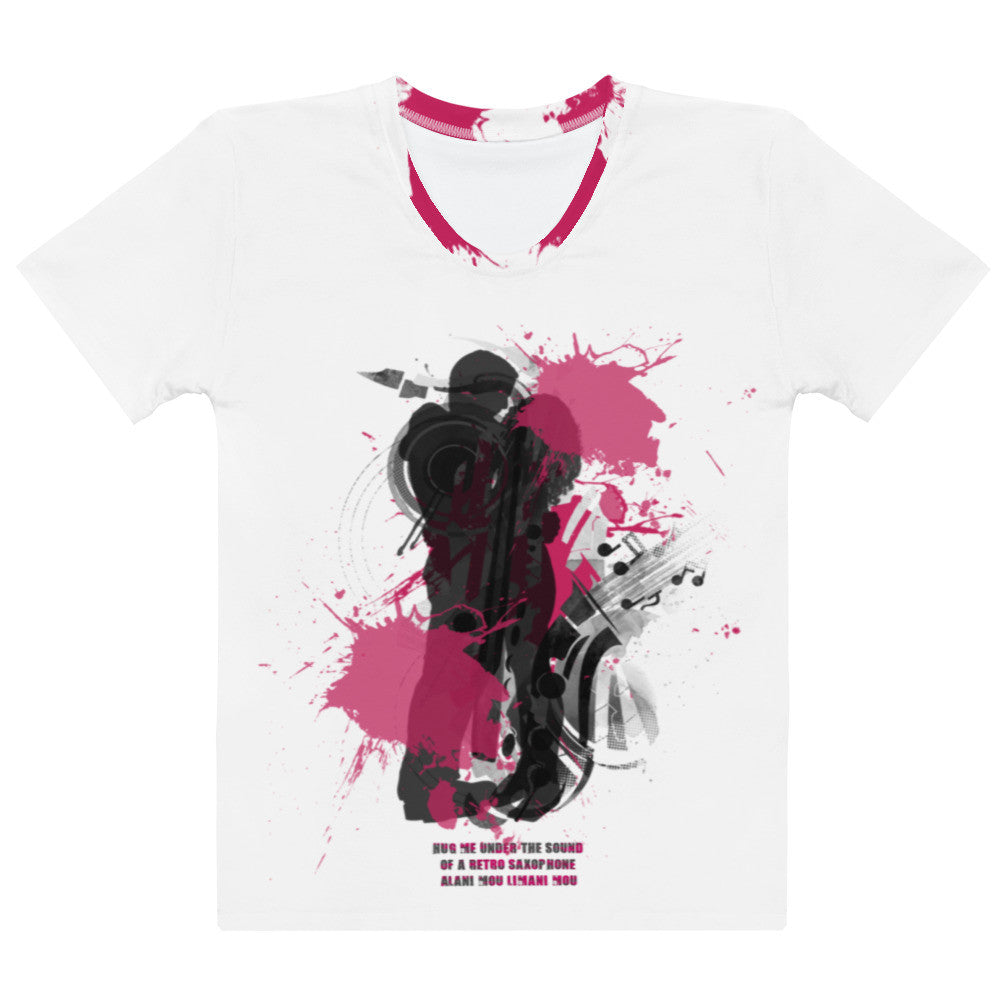 T Shirt in Spanish Style – Retro Saxophone Women's Graphic Tee by Gianneli