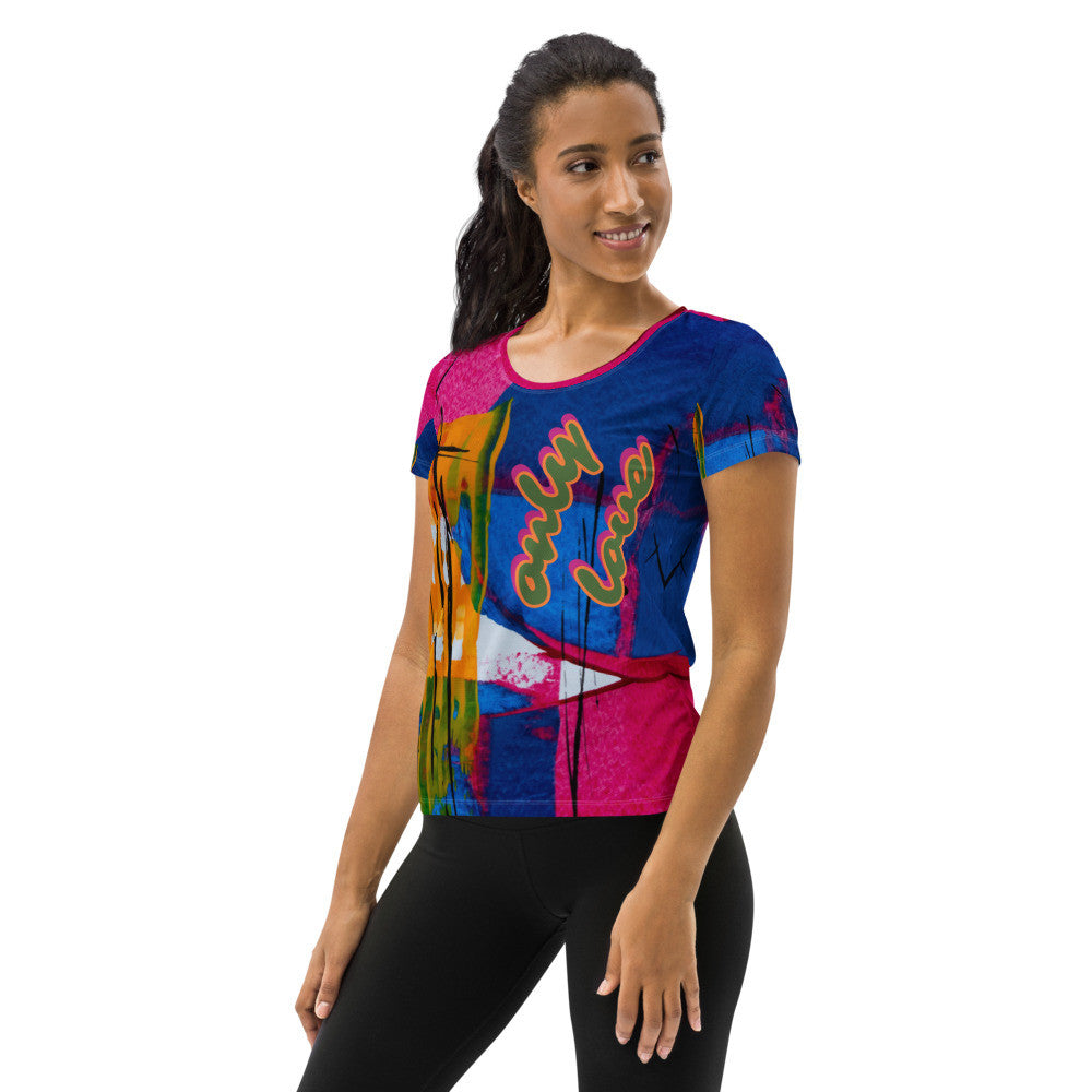 ONLY LOVE Women's Athletic T-shirt by Gianneli