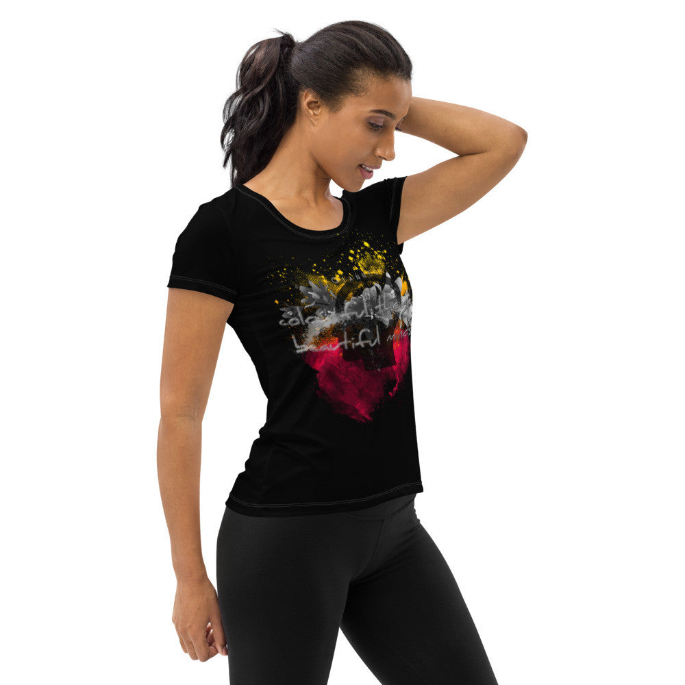 Beautiful Minds Women's Athletic T-shirt by Gianneli