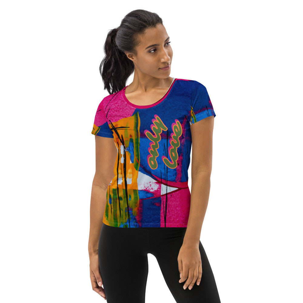 ONLY LOVE Women's Athletic T-shirt by Gianneli